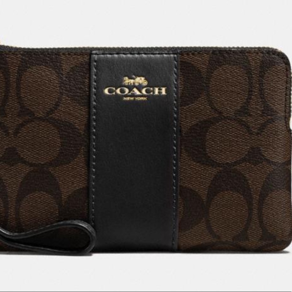 Coach Corner Zip Wristlet In Signature Canvas - Picture 3 of 16